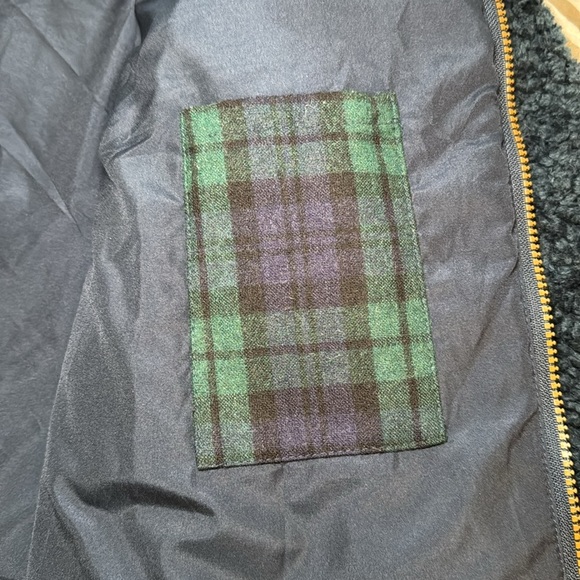 Pendleton Women's Navy Sherpa Jacket Plaid Trim Detail Size L - Picture 13 of 16